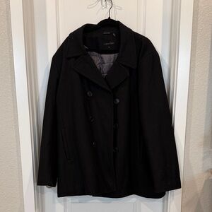 Men’s Calvin Klein Black Double-Breasted Pea Coat